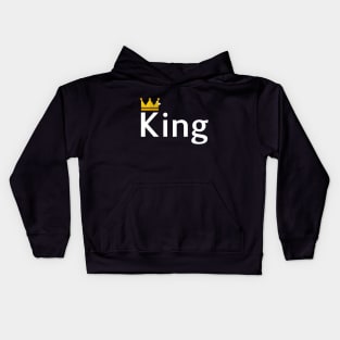 Her King, His Queen, King and Queen, Couples, Matching Kids Hoodie